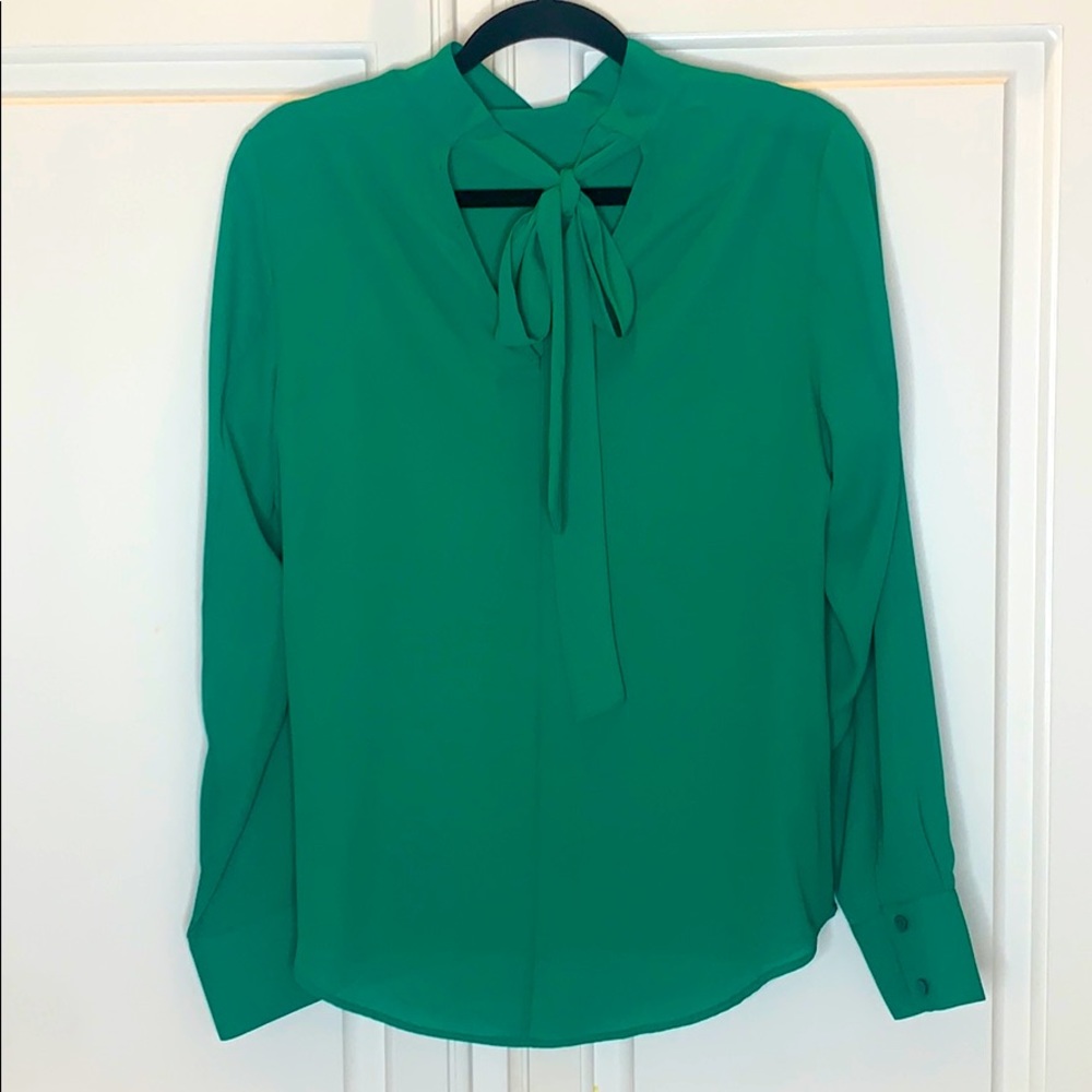 Emerald Green Long-Sleeve Blouse